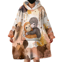 Punch The Monkey Wearable Blanket Hoodie Love Me Anyway Baby Monkeys Cute Plush Hugging
