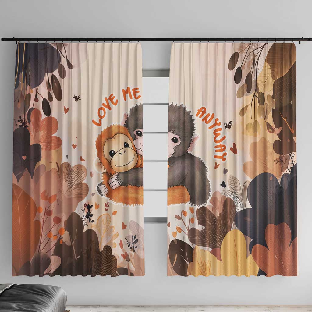 Punch The Monkey Window Curtain Love Me Anyway Baby Monkeys Cute Plush Hugging