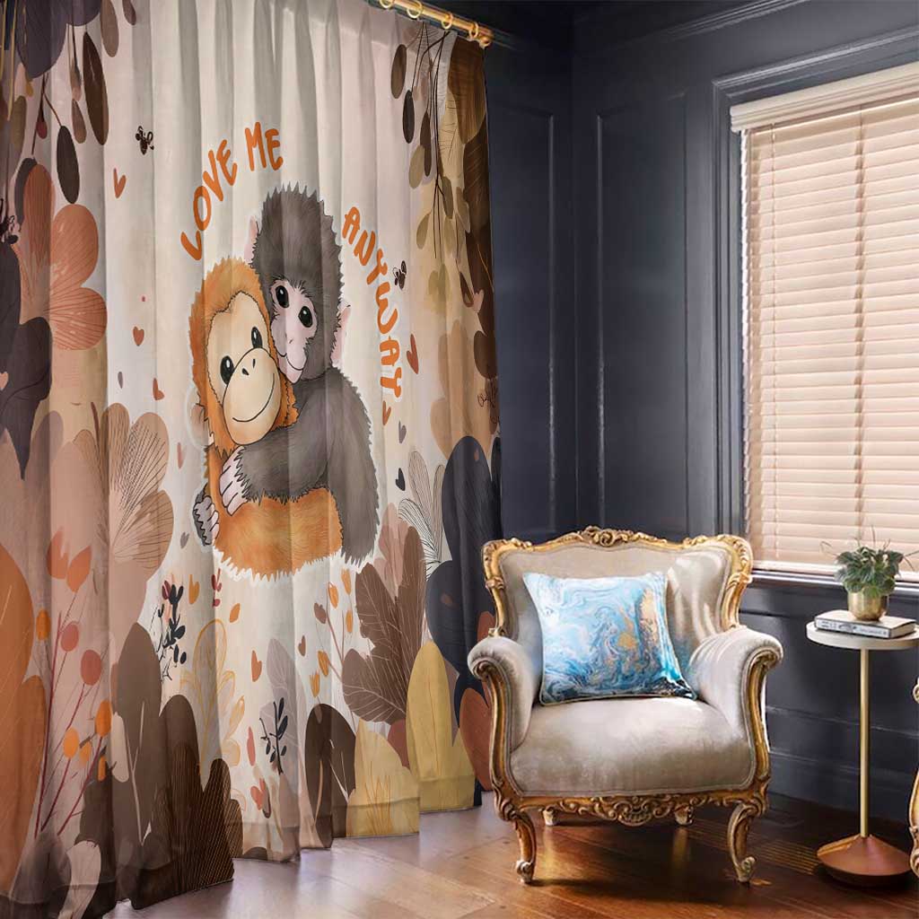 Punch The Monkey Window Curtain Love Me Anyway Baby Monkeys Cute Plush Hugging