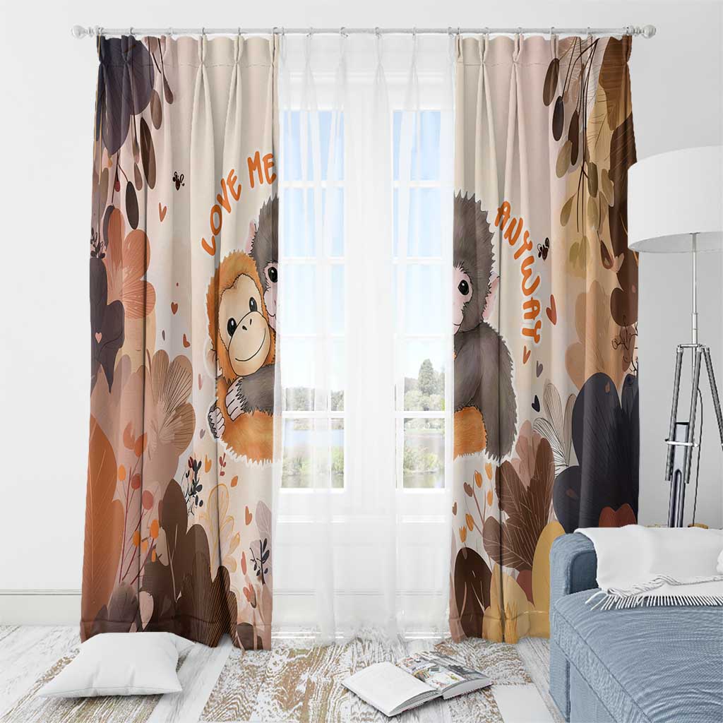 Punch The Monkey Window Curtain Love Me Anyway Baby Monkeys Cute Plush Hugging