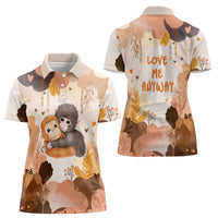 Punch The Monkey Women Polo Shirt Love Me Anyway Baby Monkeys Cute Plush Hugging