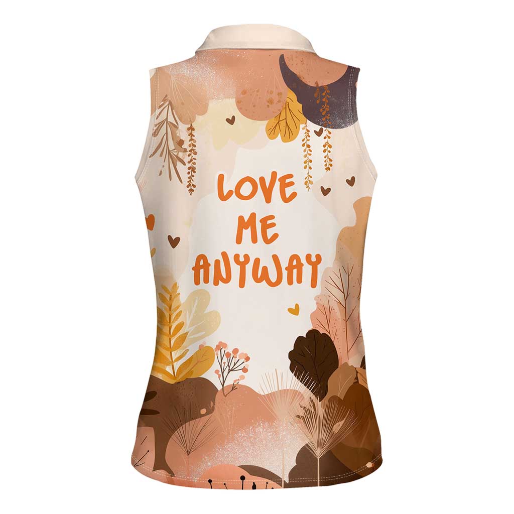 Punch The Monkey Women Sleeveless Polo Shirt Love Me Anyway Baby Monkeys Cute Plush Hugging