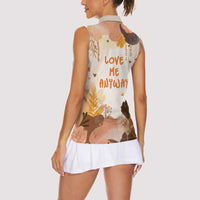 Punch The Monkey Women Sleeveless Polo Shirt Love Me Anyway Baby Monkeys Cute Plush Hugging