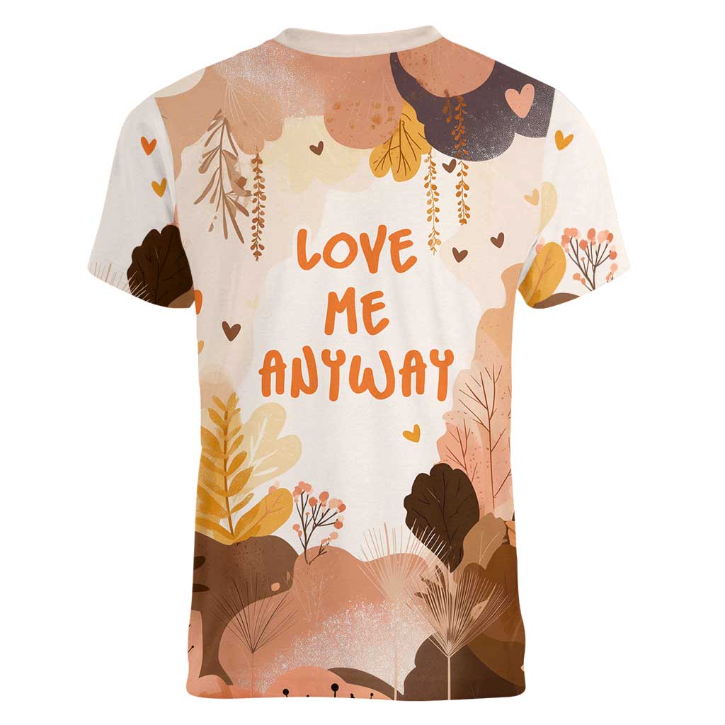 Punch The Monkey Women V-Neck T-Shirt Love Me Anyway Baby Monkeys Cute Plush Hugging
