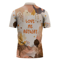 Punch The Monkey Zipper Polo Shirt Love Me Anyway Baby Monkeys Cute Plush Hugging