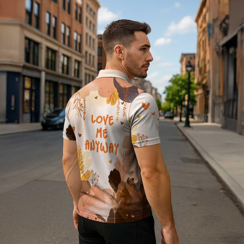 Punch The Monkey Zipper Polo Shirt Love Me Anyway Baby Monkeys Cute Plush Hugging