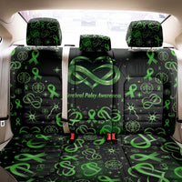 Cerebral Palsy Awareness Infinity Heart Back Car Seat Cover Neon Green Ribbon Pattern Illustration