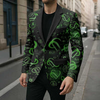 Cerebral Palsy Awareness Infinity Heart Blazer Neon Green Ribbon Pattern Illustration