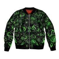 Cerebral Palsy Awareness Infinity Heart Bomber Jacket Neon Green Ribbon Pattern Illustration