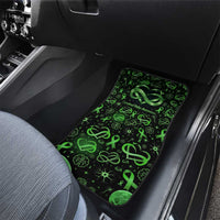Cerebral Palsy Awareness Infinity Heart Car Mats Neon Green Ribbon Pattern Illustration