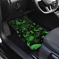 Cerebral Palsy Awareness Infinity Heart Car Mats Neon Green Ribbon Pattern Illustration