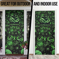 Cerebral Palsy Awareness Infinity Heart Door Cover Neon Green Ribbon Pattern Illustration