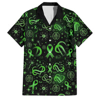 Cerebral Palsy Awareness Infinity Heart Hawaiian Shirt Neon Green Ribbon Pattern Illustration