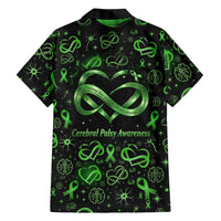 Cerebral Palsy Awareness Infinity Heart Hawaiian Shirt Neon Green Ribbon Pattern Illustration