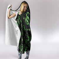 Cerebral Palsy Awareness Infinity Heart Hooded Blanket Neon Green Ribbon Pattern Illustration