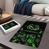 Cerebral Palsy Awareness Infinity Heart Puzzle Neon Green Ribbon Pattern Illustration