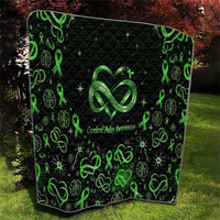Cerebral Palsy Awareness Infinity Heart Quilt Neon Green Ribbon Pattern Illustration