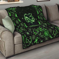 Cerebral Palsy Awareness Infinity Heart Quilt Neon Green Ribbon Pattern Illustration