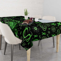 Cerebral Palsy Awareness Infinity Heart Tablecloth Neon Green Ribbon Pattern Illustration