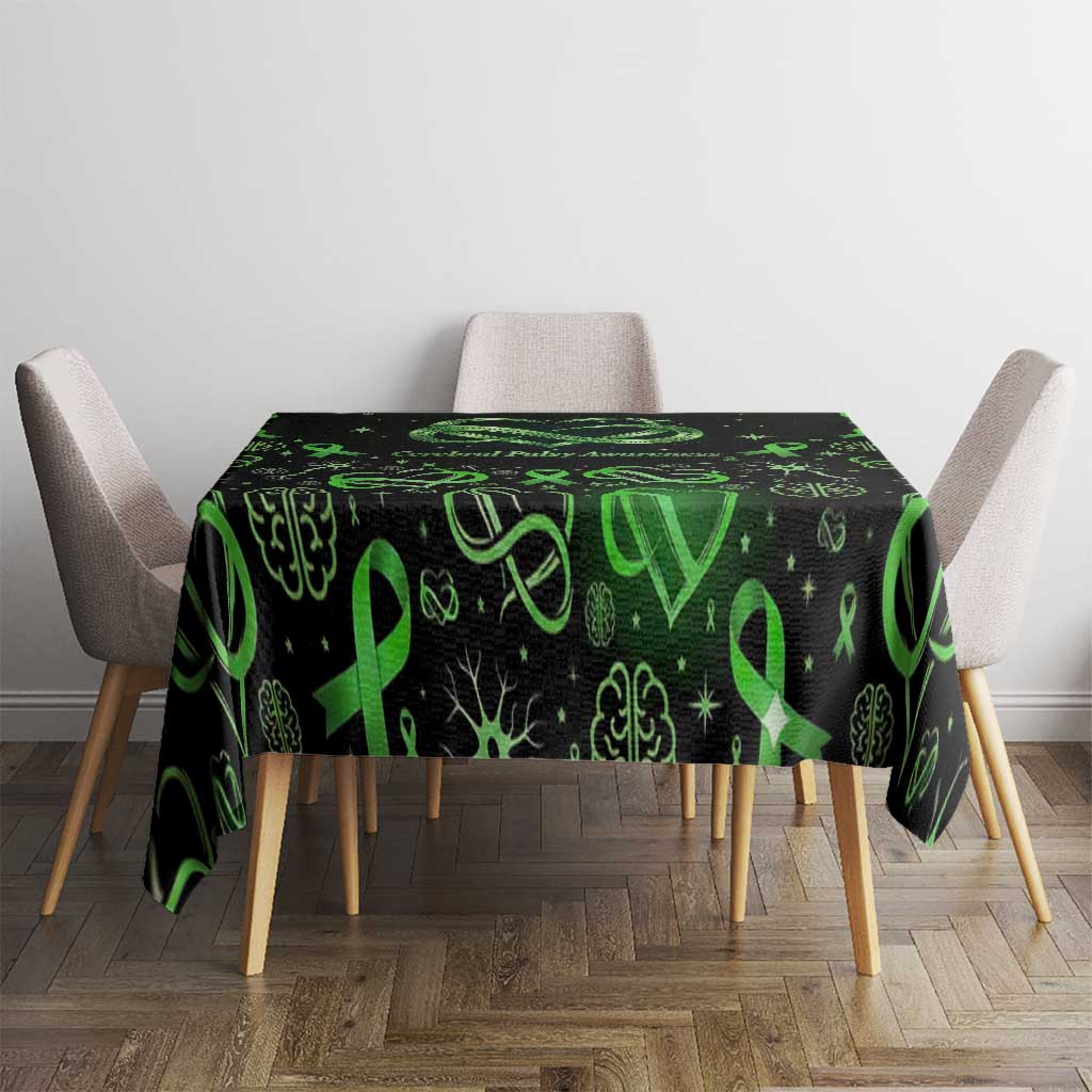 Cerebral Palsy Awareness Infinity Heart Tablecloth Neon Green Ribbon Pattern Illustration