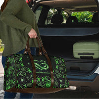 Cerebral Palsy Awareness Infinity Heart Travel Bag Neon Green Ribbon Pattern Illustration