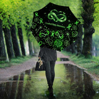 Cerebral Palsy Awareness Infinity Heart Umbrella Neon Green Ribbon Pattern Illustration