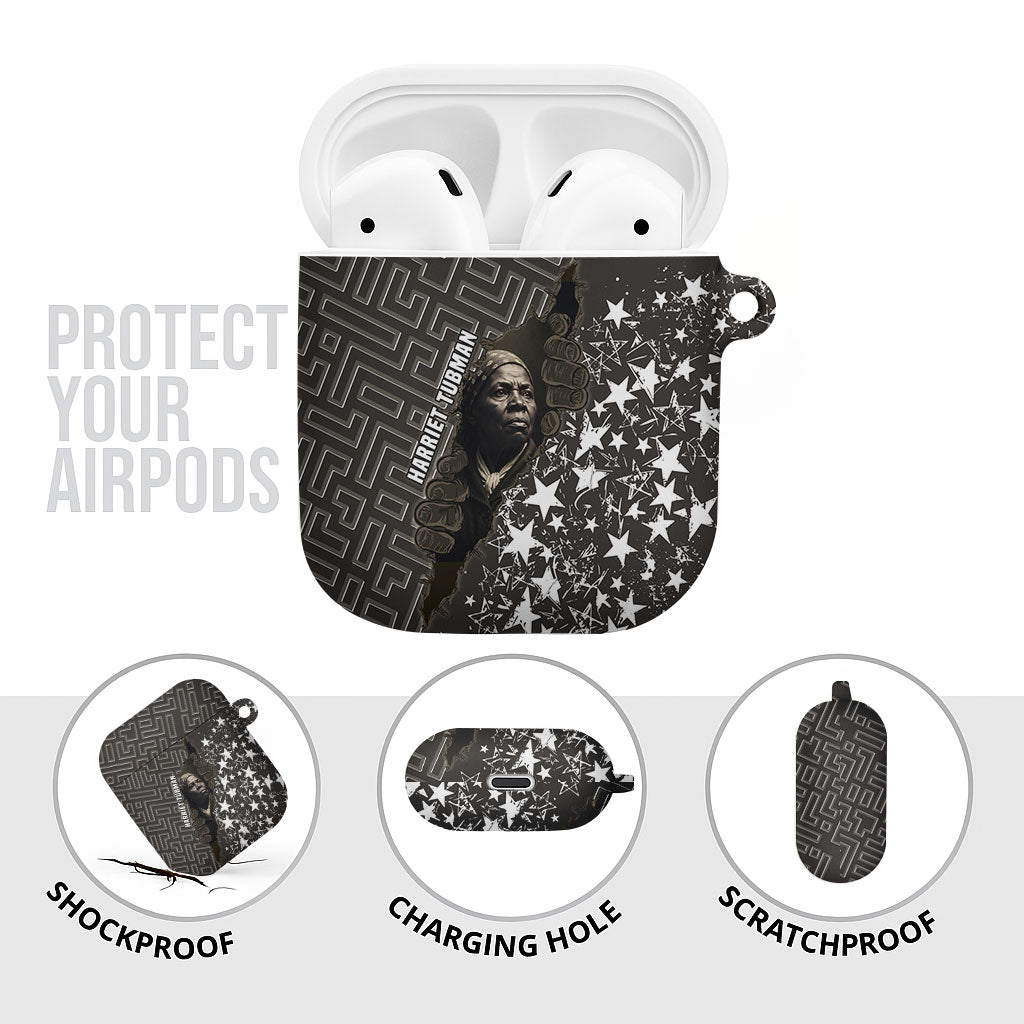 Harriet Tubman Underground Railroad AirPods Case Fearless In The Dark - Civil Rights Hero Vintage Art