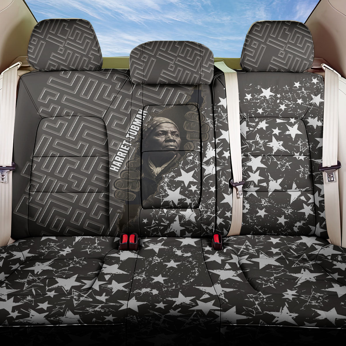 Harriet Tubman Underground Railroad Back Car Seat Cover Fearless In The Dark - Civil Rights Hero Vintage Art