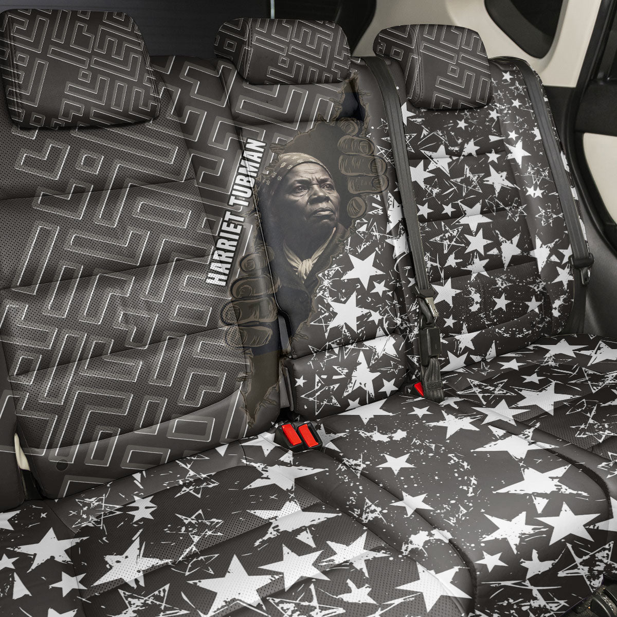 Harriet Tubman Underground Railroad Back Car Seat Cover Fearless In The Dark - Civil Rights Hero Vintage Art