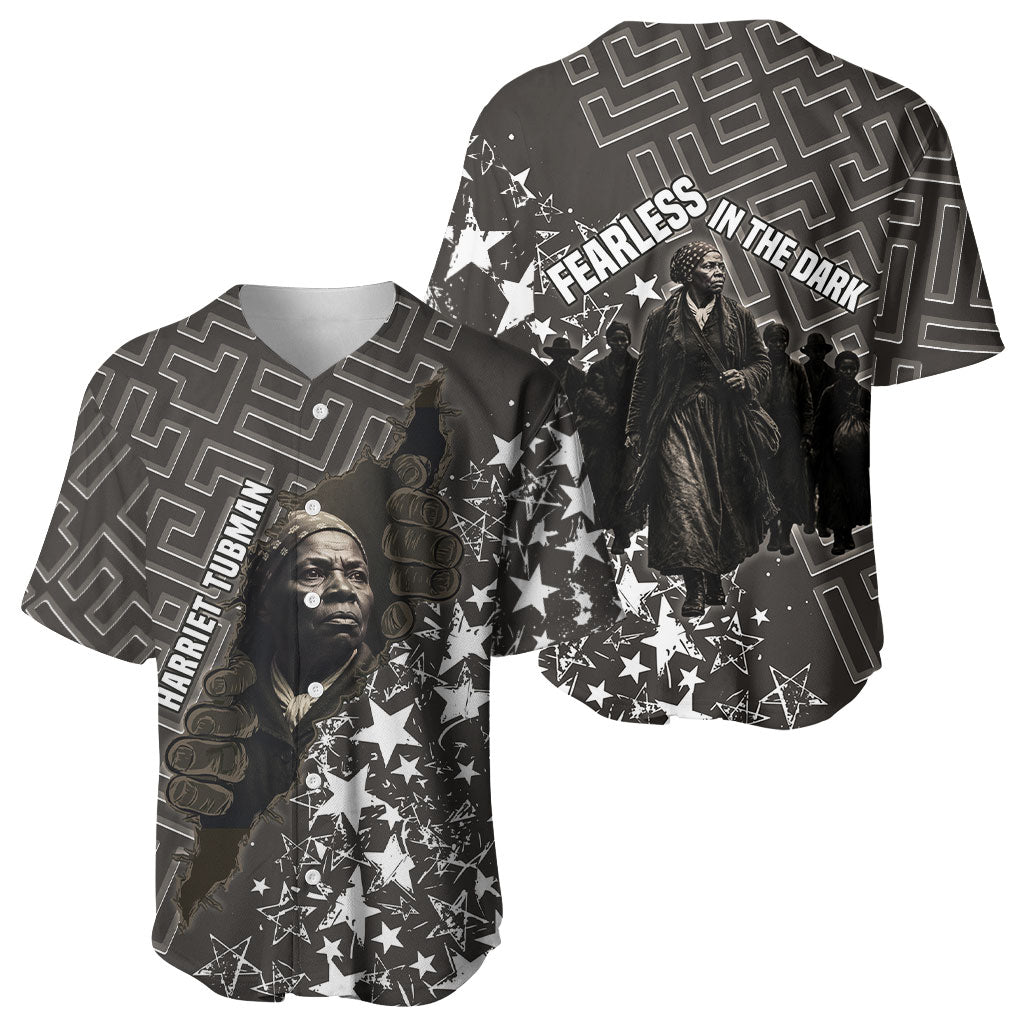 Harriet Tubman Underground Railroad Baseball Jersey Fearless In The Dark - Civil Rights Hero Vintage Art