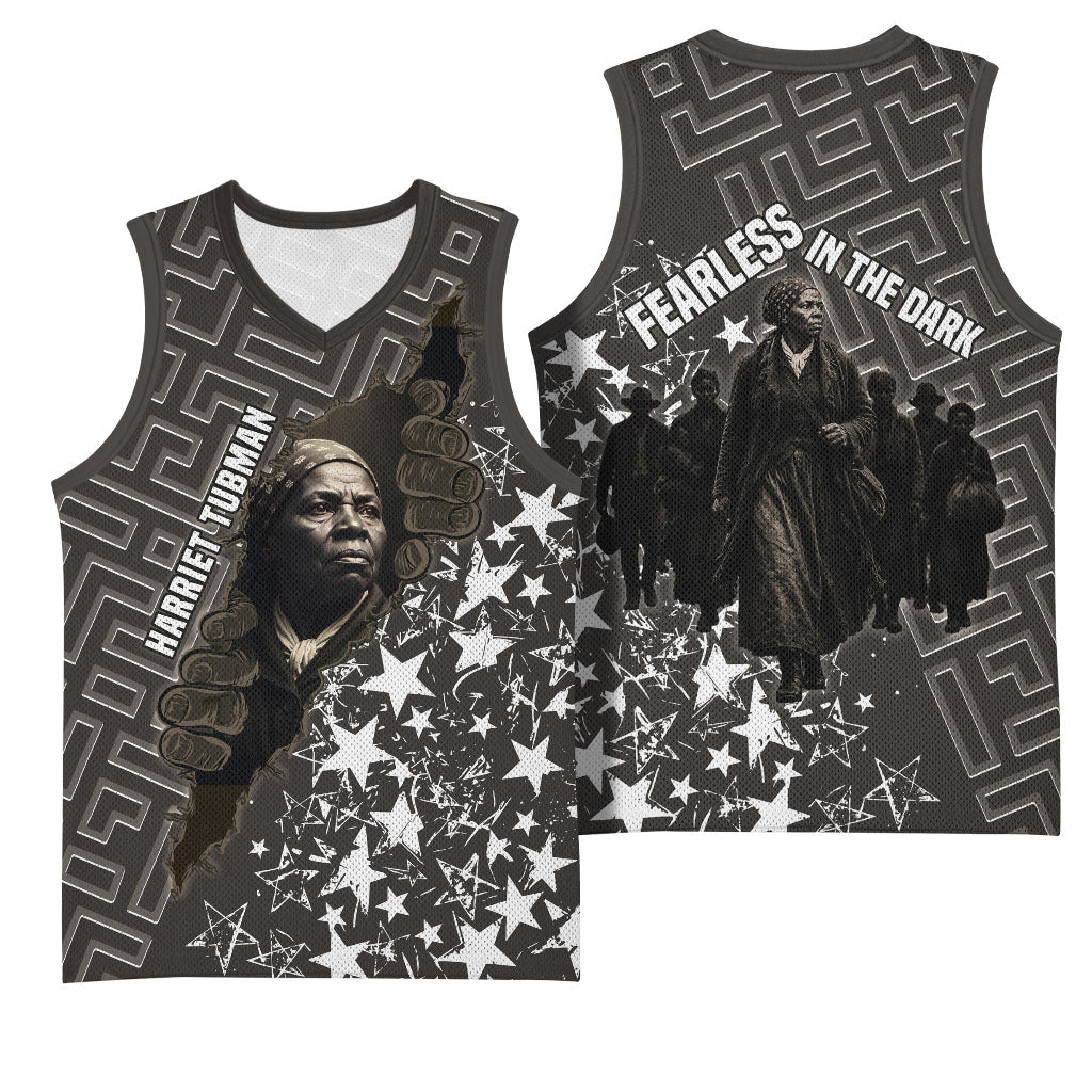 Harriet Tubman Underground Railroad Basketball Jersey Fearless In The Dark - Civil Rights Hero Vintage Art