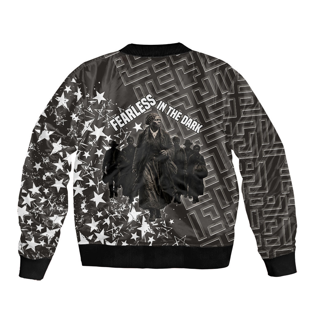 Harriet Tubman Underground Railroad Bomber Jacket Fearless In The Dark - Civil Rights Hero Vintage Art