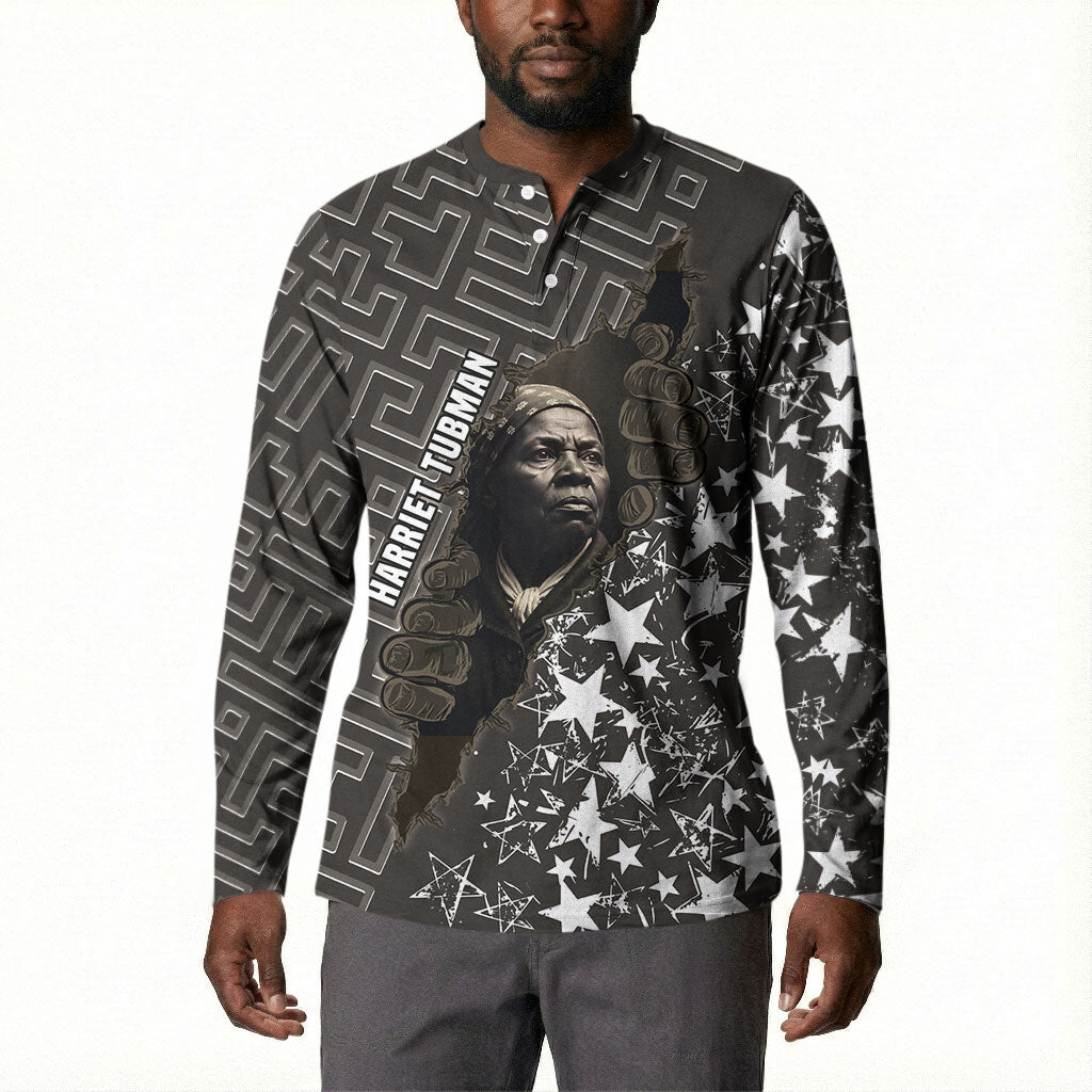Harriet Tubman Underground Railroad Button Sweatshirt Fearless In The Dark - Civil Rights Hero Vintage Art