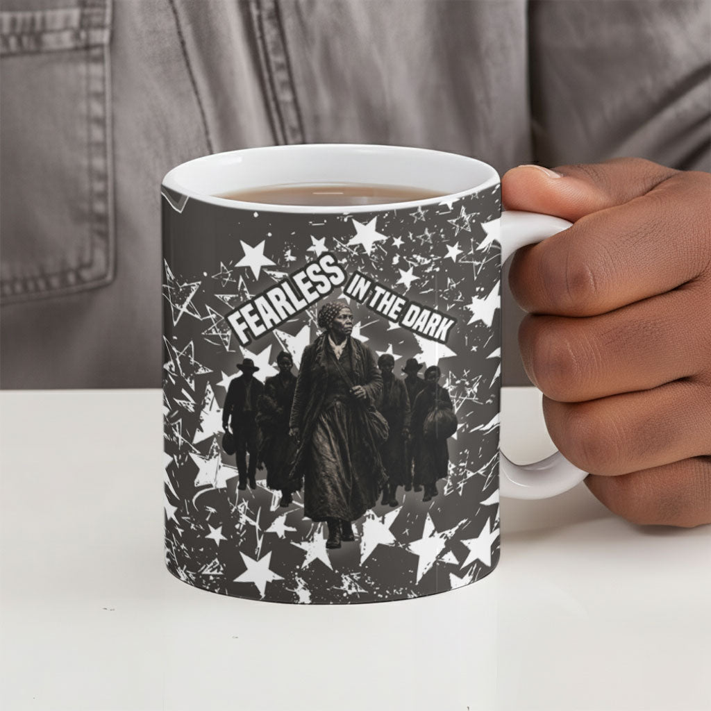 Harriet Tubman Underground Railroad Ceramic Mug Fearless In The Dark - Civil Rights Hero Vintage Art