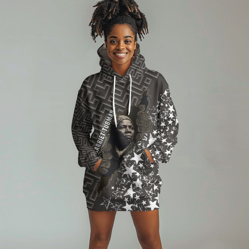 Harriet Tubman Underground Railroad Hoodie Dress Fearless In The Dark - Civil Rights Hero Vintage Art