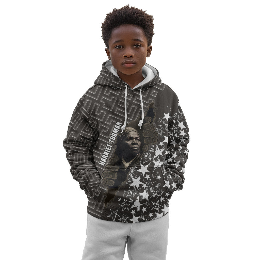 Harriet Tubman Underground Railroad Kid Hoodie Fearless In The Dark - Civil Rights Hero Vintage Art