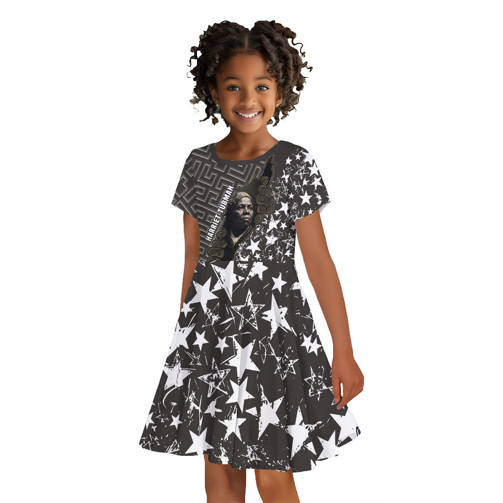 Harriet Tubman Underground Railroad Kid Short Sleeve Dress Fearless In The Dark - Civil Rights Hero Vintage Art