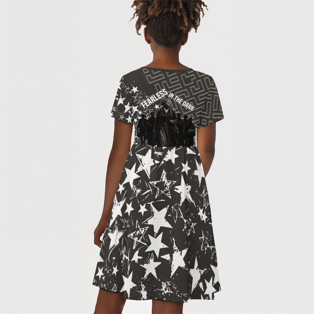 Harriet Tubman Underground Railroad Kid Short Sleeve Dress Fearless In The Dark - Civil Rights Hero Vintage Art