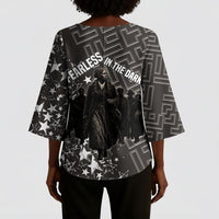 Harriet Tubman Underground Railroad Kimono Sleeve Blouse Fearless In The Dark - Civil Rights Hero Vintage Art