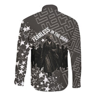 Harriet Tubman Underground Railroad Long Sleeve Button Shirt Fearless In The Dark - Civil Rights Hero Vintage Art