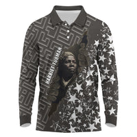 Harriet Tubman Underground Railroad Long Sleeve Polo Shirt Fearless In The Dark - Civil Rights Hero Vintage Art