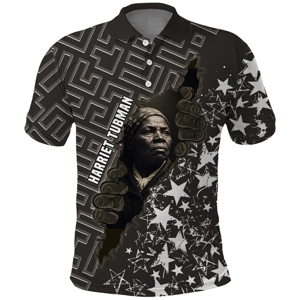 Harriet Tubman Underground Railroad Polo Shirt Fearless In The Dark - Civil Rights Hero Vintage Art