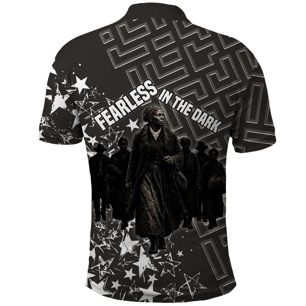 Harriet Tubman Underground Railroad Polo Shirt Fearless In The Dark - Civil Rights Hero Vintage Art