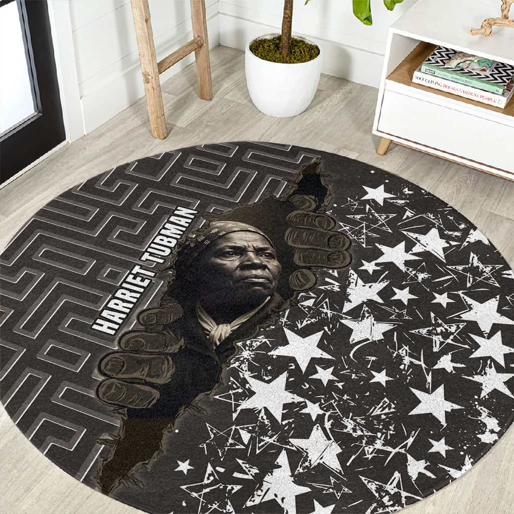 Harriet Tubman Underground Railroad Round Carpet Fearless In The Dark - Civil Rights Hero Vintage Art