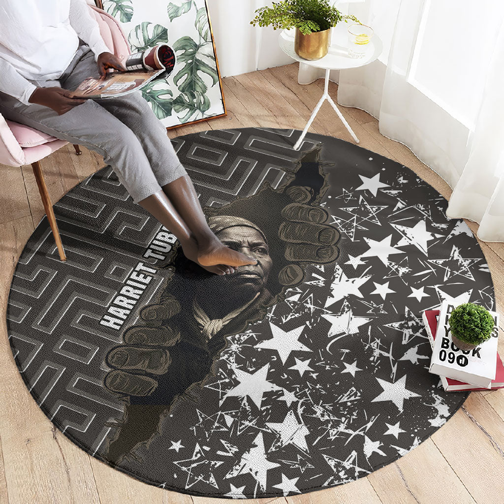 Harriet Tubman Underground Railroad Round Carpet Fearless In The Dark - Civil Rights Hero Vintage Art