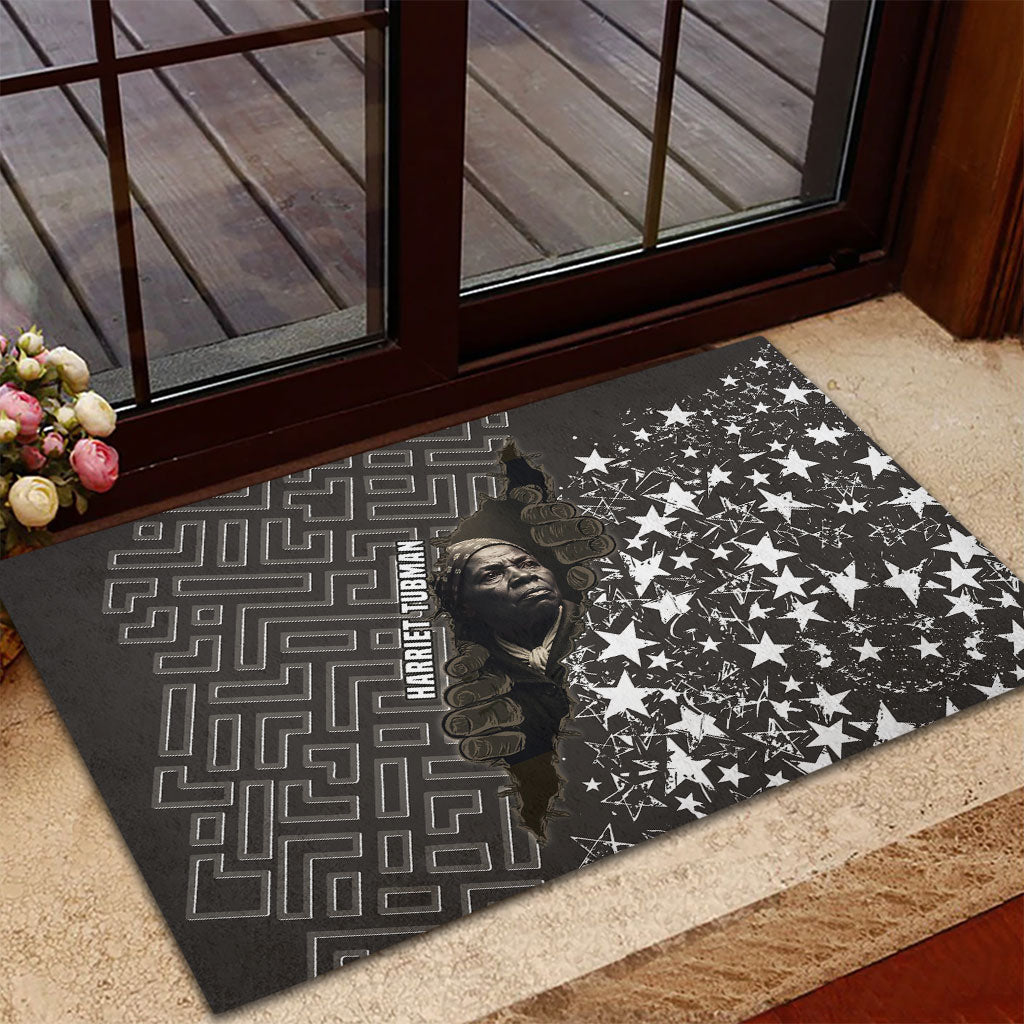 Harriet Tubman Underground Railroad Rubber Doormat Fearless In The Dark - Civil Rights Hero Vintage Art