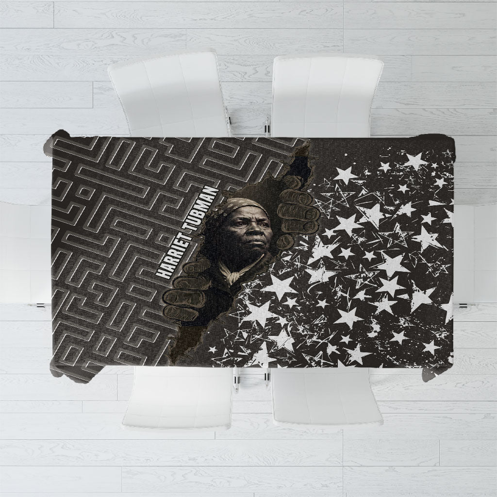 Harriet Tubman Underground Railroad Tablecloth Fearless In The Dark - Civil Rights Hero Vintage Art