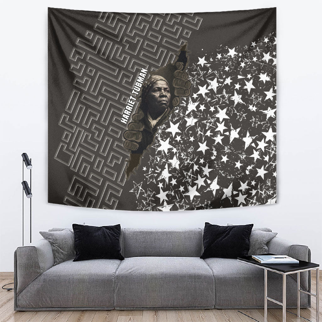 Harriet Tubman Underground Railroad Tapestry Fearless In The Dark - Civil Rights Hero Vintage Art