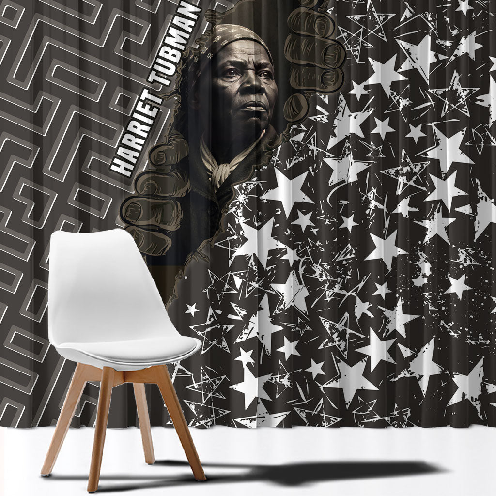 Harriet Tubman Underground Railroad Window Curtain Fearless In The Dark - Civil Rights Hero Vintage Art