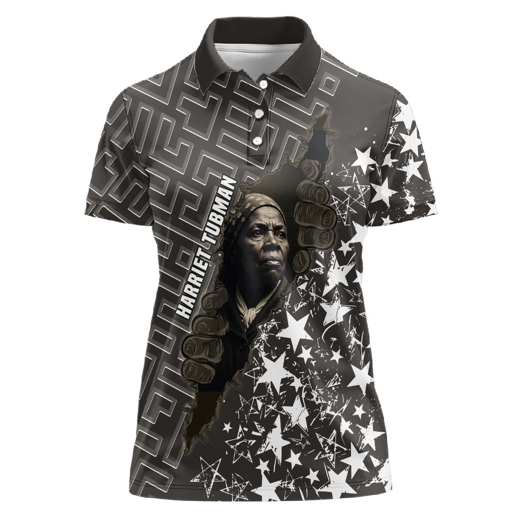 Harriet Tubman Underground Railroad Women Polo Shirt Fearless In The Dark - Civil Rights Hero Vintage Art